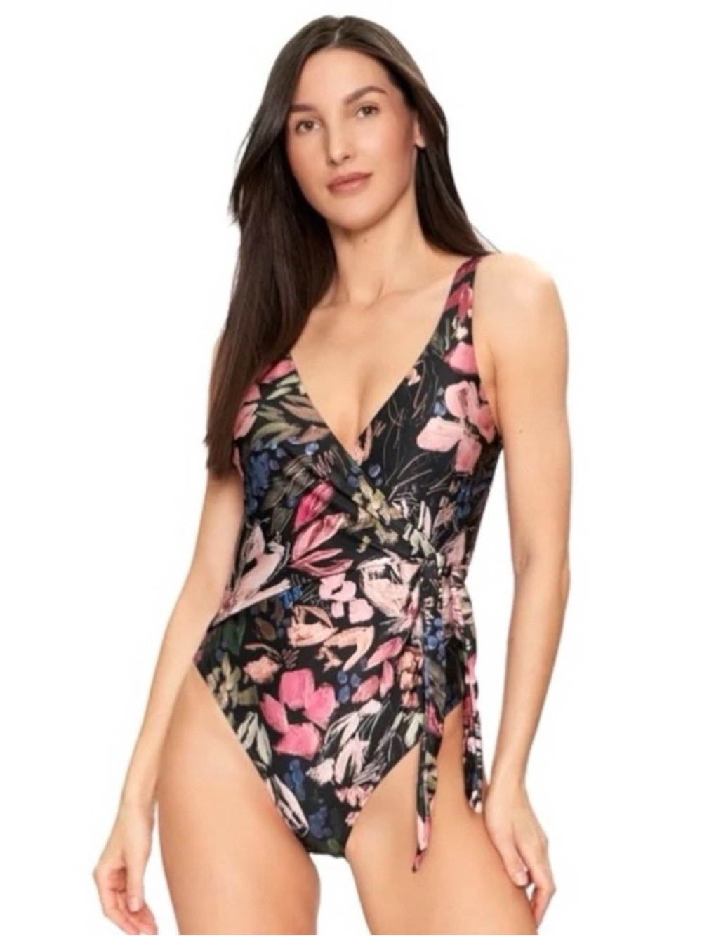 TED BAKER LONDON “Tessera” one piece floral wrap swimsuit💐💐